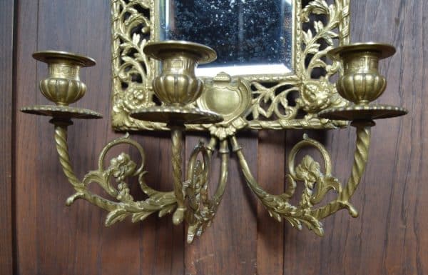 Edwardian Brass Mirrored Wall Sconce SAI2980 - Image 4