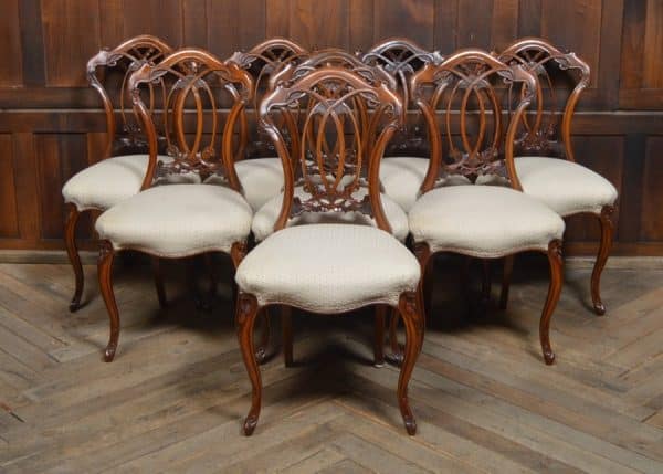 Set Of 8 Victorian Walnut Dining Chairs SAI3016 Antique Chairs 15