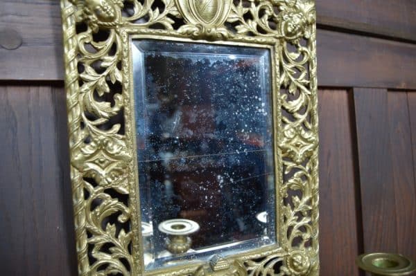 Edwardian Brass Mirrored Wall Sconce SAI2980 Antique Mirrors 7