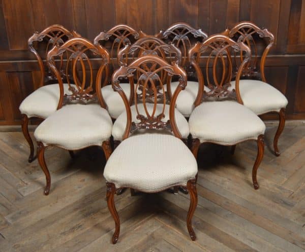Set Of 8 Victorian Walnut Dining Chairs SAI3016 Antique Chairs 14