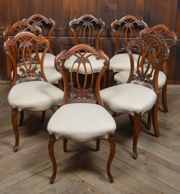 Set Of 8 Victorian Walnut Dining Chairs SAI3016 Antique Chairs 3