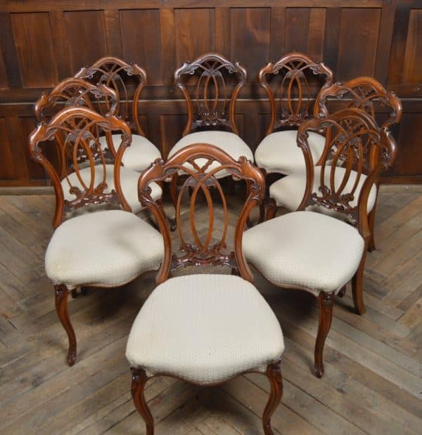 Set Of 8 Victorian Walnut Dining Chairs SAI3016 Antique Chairs 12