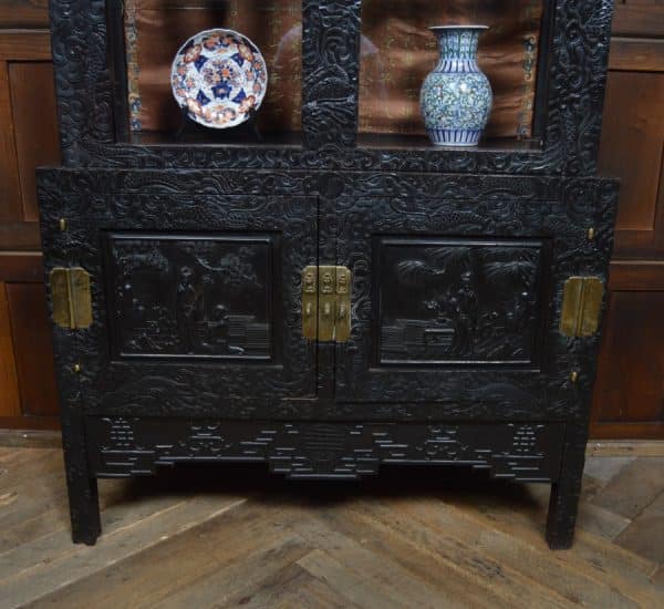 Chinese Ebonised Display Cabinet SAI2999 Antique Cabinets 13