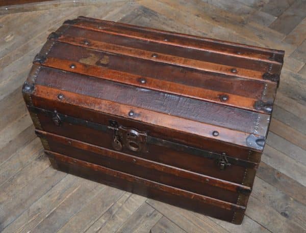 Vintage Canvas Domed Trunk SAI2977 - Image 7