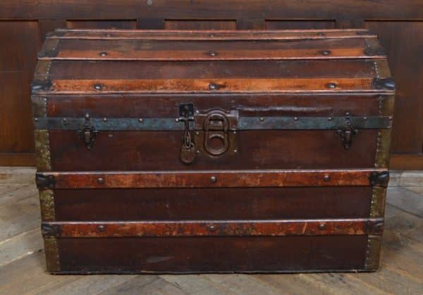 Vintage Canvas Domed Trunk SAI2977 - Image 3