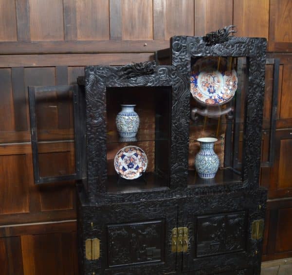 Chinese Ebonised Display Cabinet SAI2999 Antique Cabinets 7