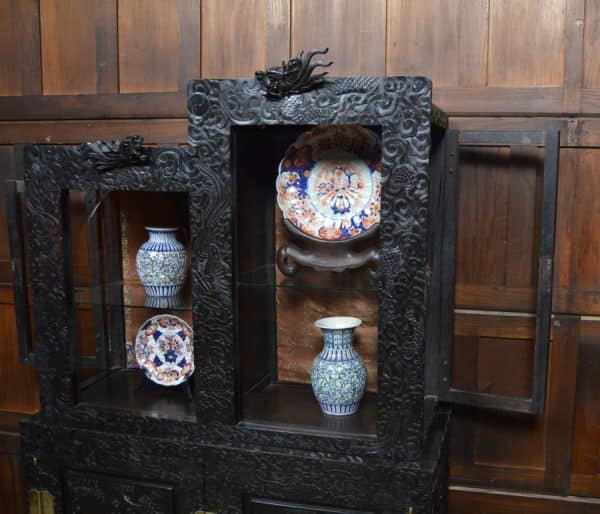 Chinese Ebonised Display Cabinet SAI2999 Antique Cabinets 6