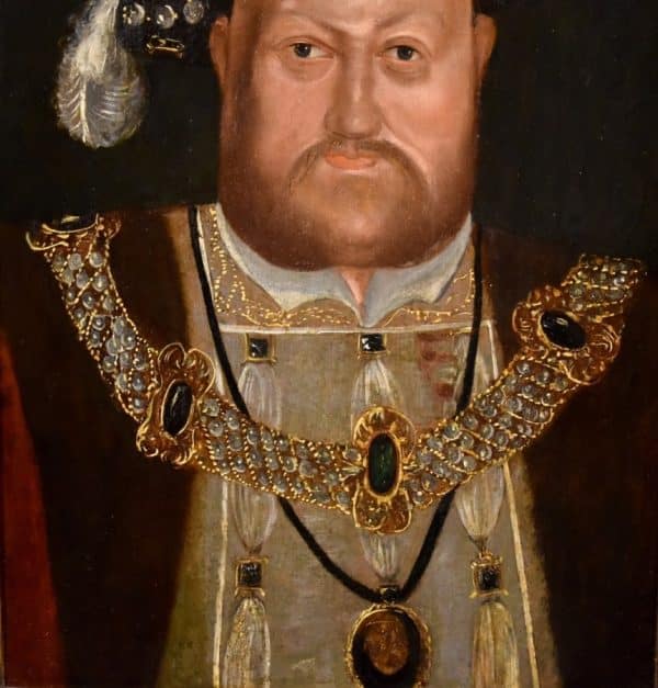 King Henry VIII 16th-17th Oil Portrait On Oak Panel Circle Of Hans Holbein The Younger Antique Paintings Antique Art 7