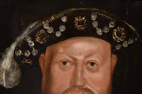 King Henry VIII 16th-17th Oil Portrait On Oak Panel Circle Of Hans Holbein The Younger Antique Paintings Antique Art 10