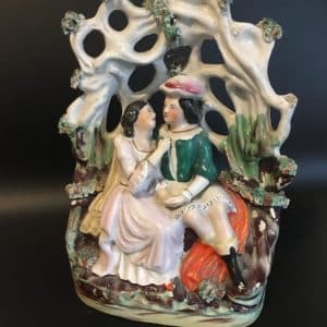 Staffordshire Figurine loveseat Antique Ceramics