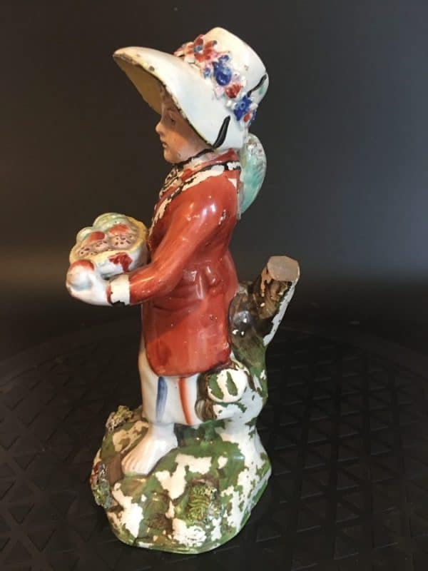 Very Early Staffordshire Pottery Figurine Antique Ceramics 3