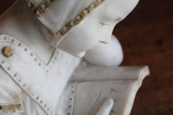White Marble Sculpture bust of a girl Antique Art 17