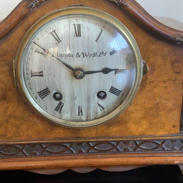 Mappin & Webb walnut mantle Clock Victorian Antique Clocks 4
