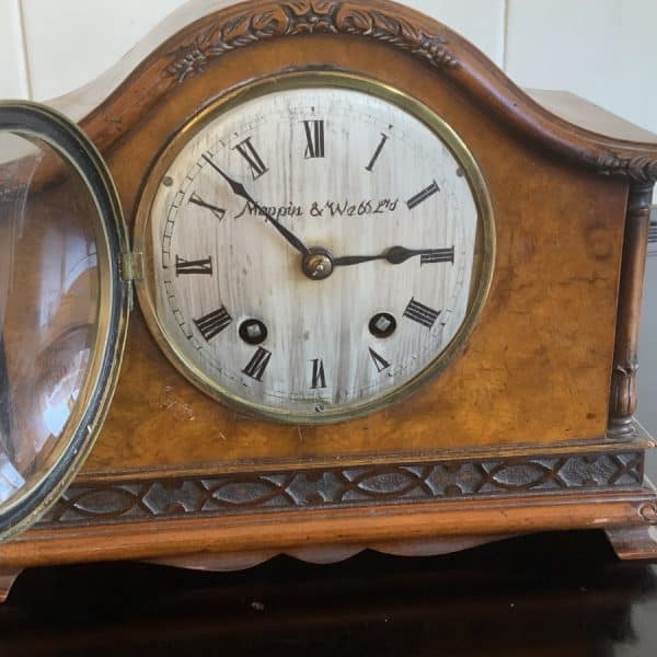 Mappin & Webb walnut mantle Clock Victorian Antique Clocks 22