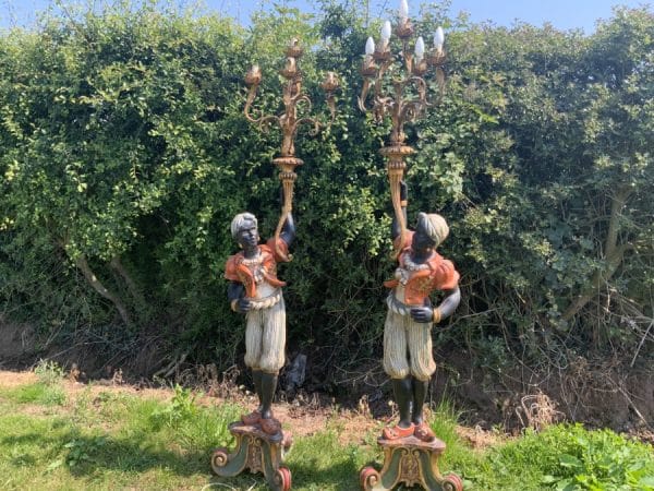 Pair Of Antique Blackamoor Figures Antique Collectibles 3