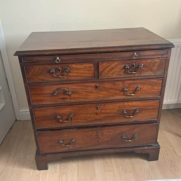 George 11 Brush slide mahogany chest of drawers. Antique Draws 3