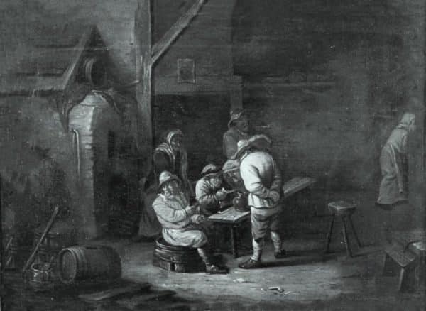 Tavern Interior Circle Of David Teniers The Younger 17th -18th Oil Portrait Paintings On Oak Panel - Image 10