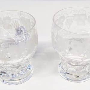 John Walsh Tumblers etched Antique Glassware