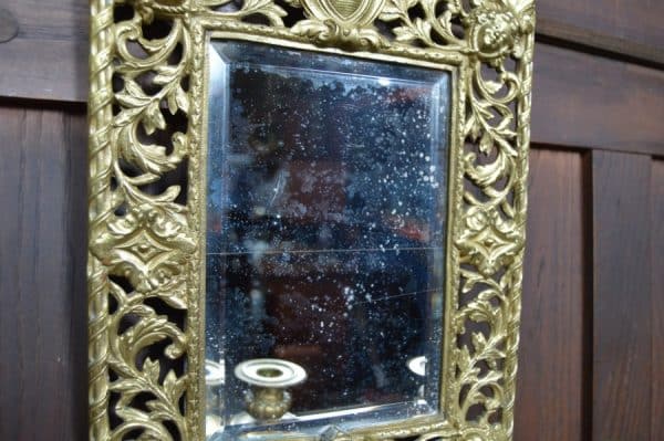 Edwardian Brass Mirrored Wall Sconce SAI2980 Antique Mirrors 8