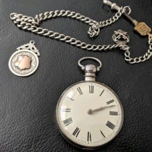 Verge fuse silver pocket watch billingfords London collectible pocket watch Antique Clocks