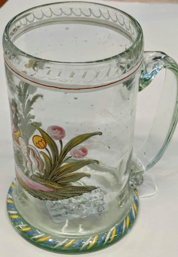 Large Glass Tankard enamel picture Miscellaneous 4