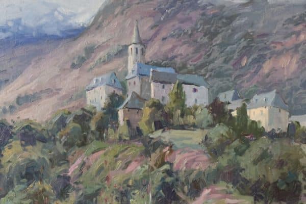 Vicente Gomez Fuste - Post Impressionist Village and Mountains - Image 3