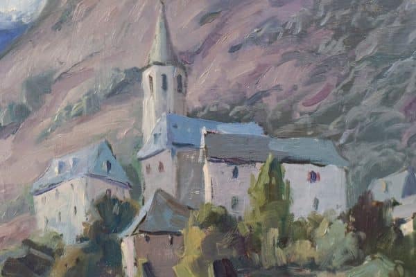 Vicente Gomez Fuste – Post Impressionist Village and Mountains impressionism Antique Art 8