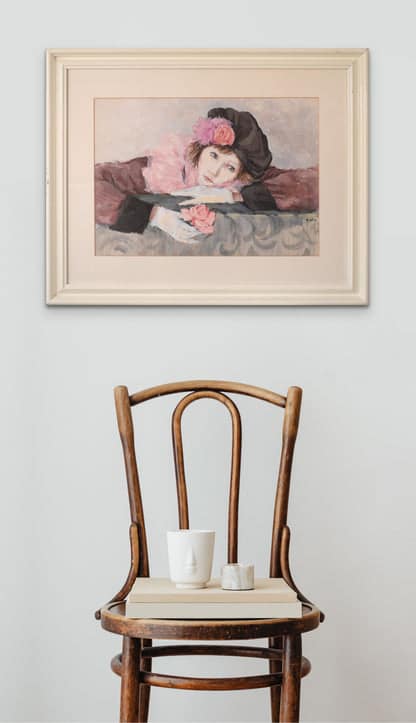 Portrait of a Lady with a Rose in the Style of Manet - Image 3