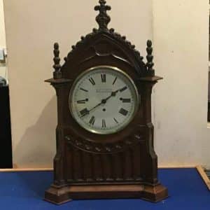 Bracket Clock on eight bells Oak cased Antique Clocks