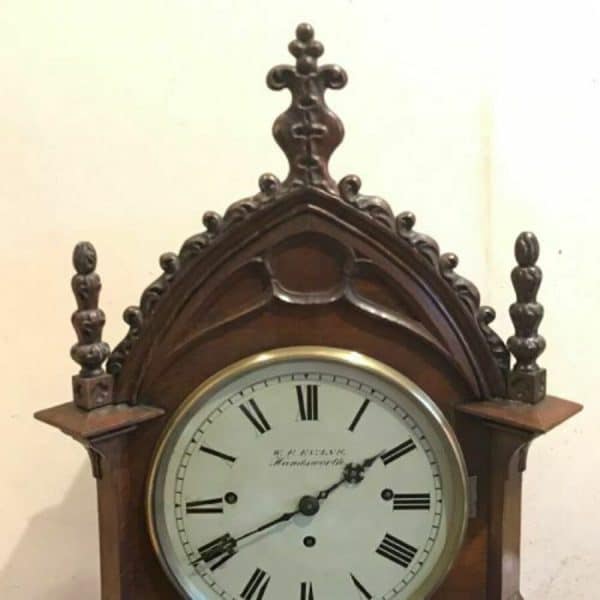 Bracket Clock on eight bells Oak cased Antique Clocks 4