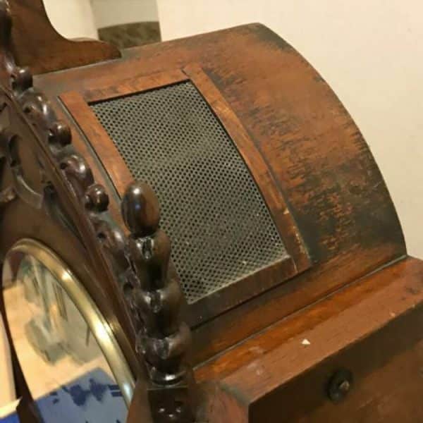 Bracket Clock on eight bells Oak cased Antique Clocks 5