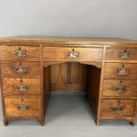 Arts & Crafts Twin Pedestal Oak Writing Desk c1910 Oak Desk Antique Desks