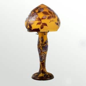 After Gallé – Big Large Mushroom Lamp Antqiue Art Antique Art