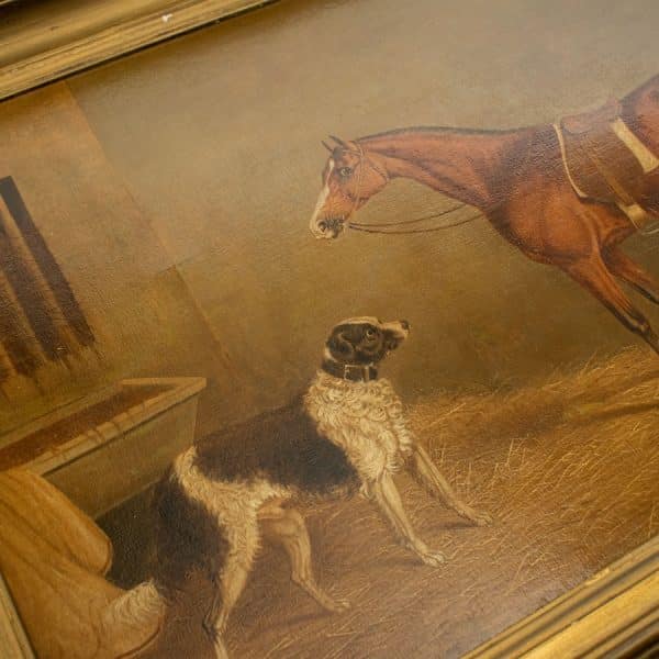 Portrait of Horse and a Dog in a stable, attributed to John E. Ferneley (1782 – 1860) - Image 2