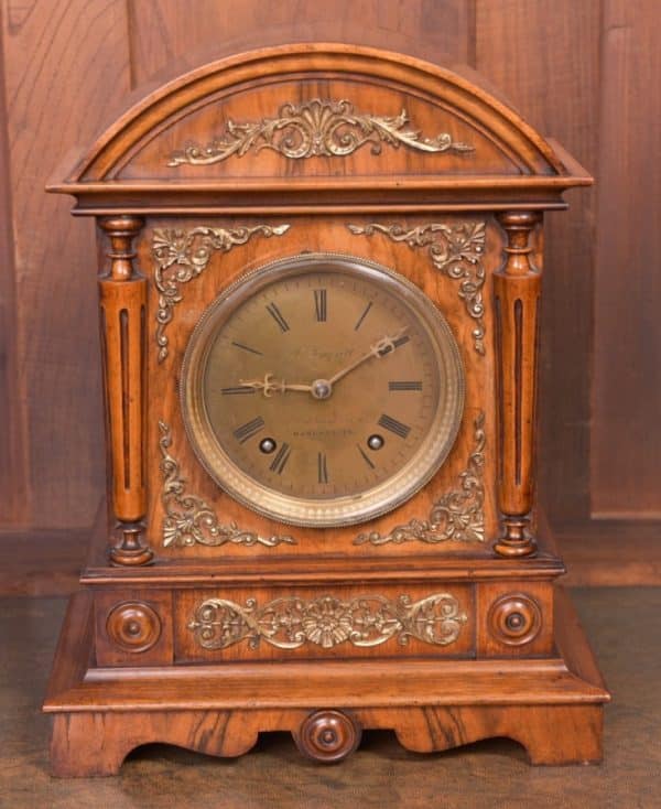 German Winterhalder & Hofmeier Walnut Bracket Clock SAI1944