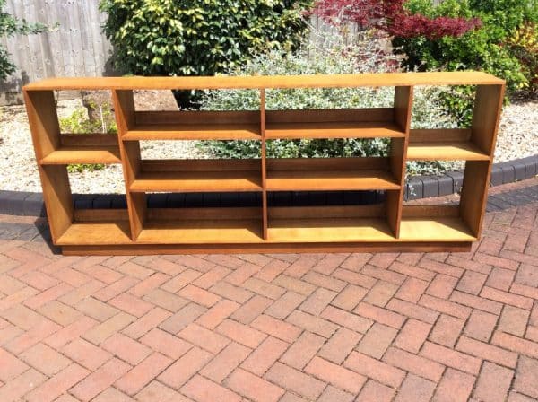 Arts & Crafts Cotswold School Long Oak Bookcase - Image 7