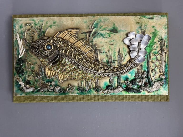 Mid Century Wall Sculpture by Elizabeth Lewis
