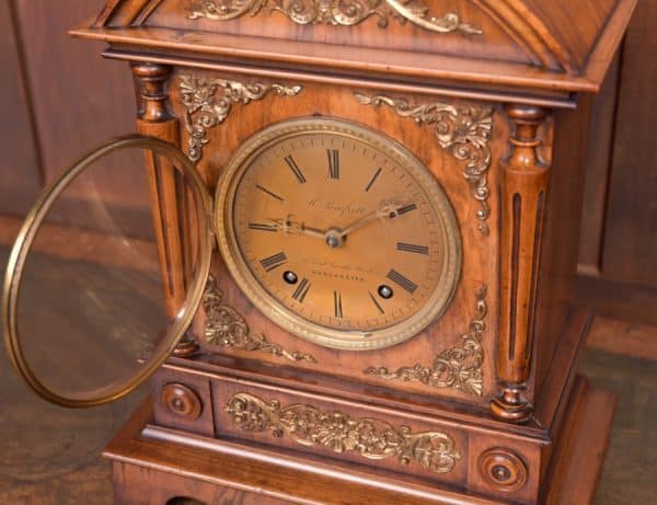 German Winterhalder & Hofmeier Walnut Bracket Clock SAI1944 - Image 14