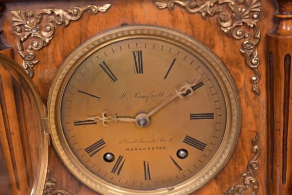 German Winterhalder & Hofmeier Walnut Bracket Clock SAI1944 - Image 12