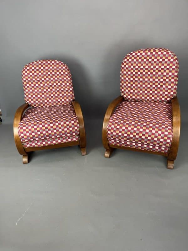 Pair of Art Deco Armchairs c1930’s armchair Antique Chairs 7