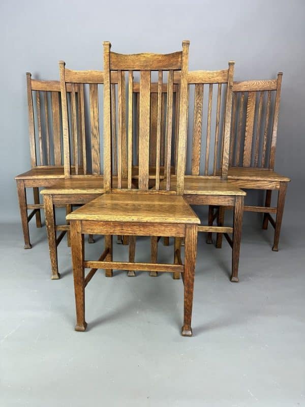 Set of Six Liberty Arts & Crafts Dining Chairs c1900 dining chairs Antique Chairs 4