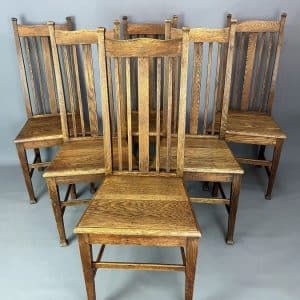 Set of Six Liberty Arts & Crafts Dining Chairs c1900 dining chairs Antique Chairs 3