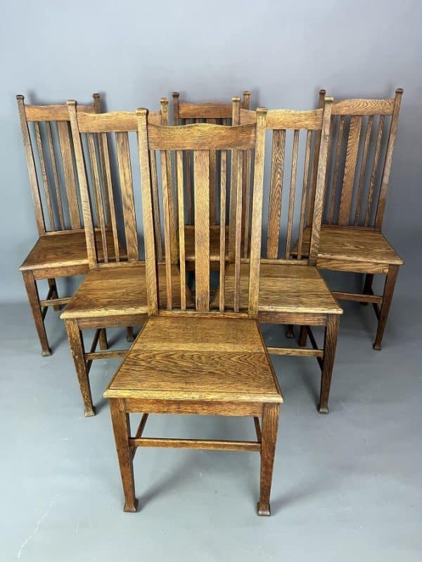 Set of Six Liberty Arts & Crafts Dining Chairs c1900 dining chairs Antique Chairs 3