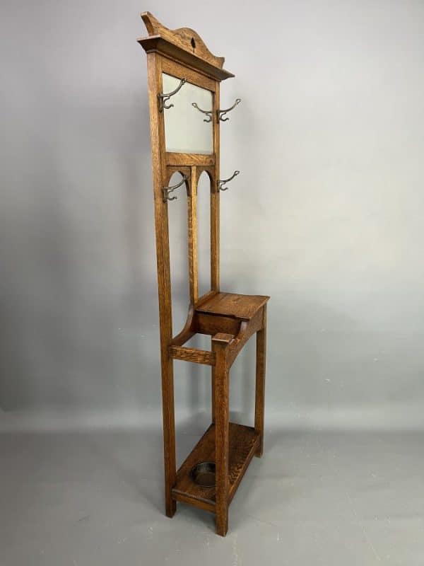 Arts & Crafts Hallstand c1900 Hall Furniture Antique Furniture 4