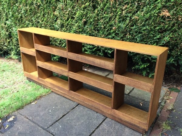 Arts & Crafts Cotswold School Long Oak Bookcase - Image 8