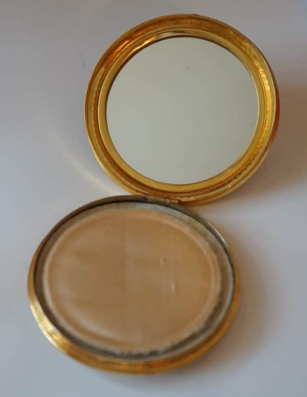 SALE – Vintage Ornate Gilt Mirror Compact – Boxed Boxed Vintage Powder Compact Antique Collectibles 4