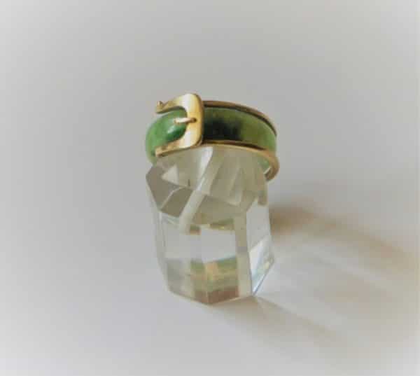 SALE – Vintage Jade type Buckle Ring – Boxed Boxed Vintage Dress Rings Antique Bracelets 3