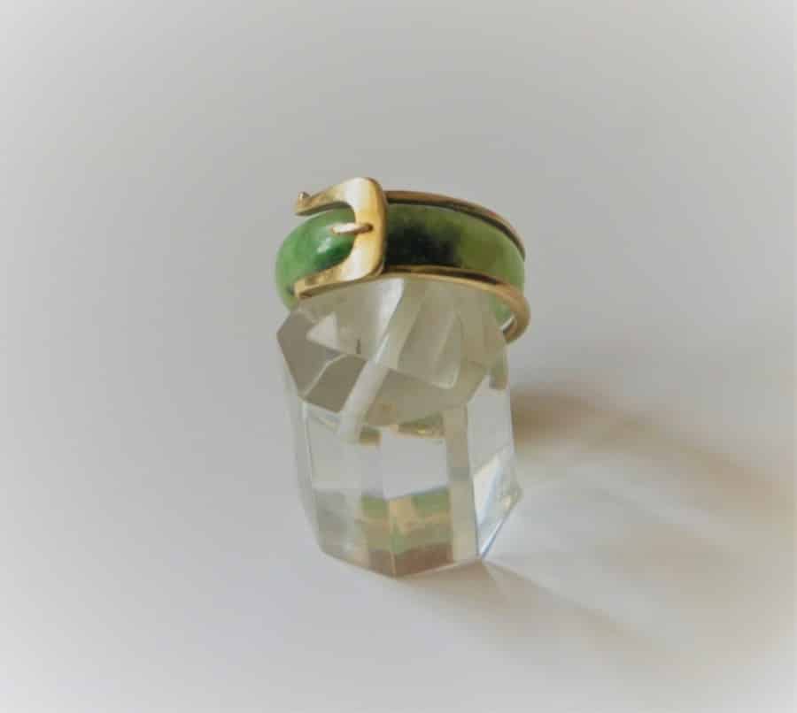 SALE Vintage Jade type Buckle Ring Boxed Antiques To Buy