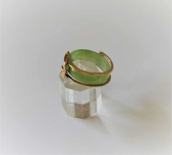SALE – Vintage Jade type Buckle Ring – Boxed Boxed Vintage Dress Rings Antique Bracelets 5