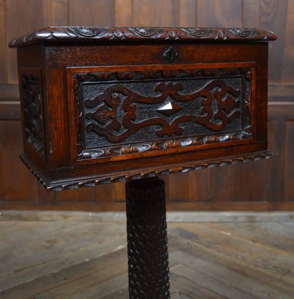 Victorian Oak Teapoy SAI3039 - Image 8